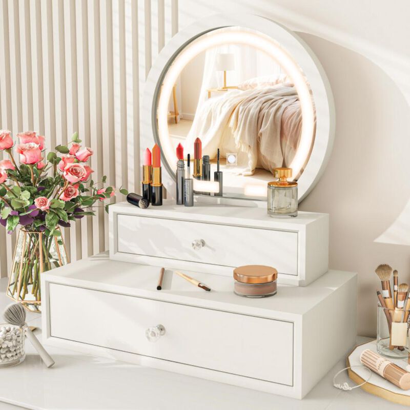 Hivvago LED Lighted Vanity Mirror for Bedroom Tabletop