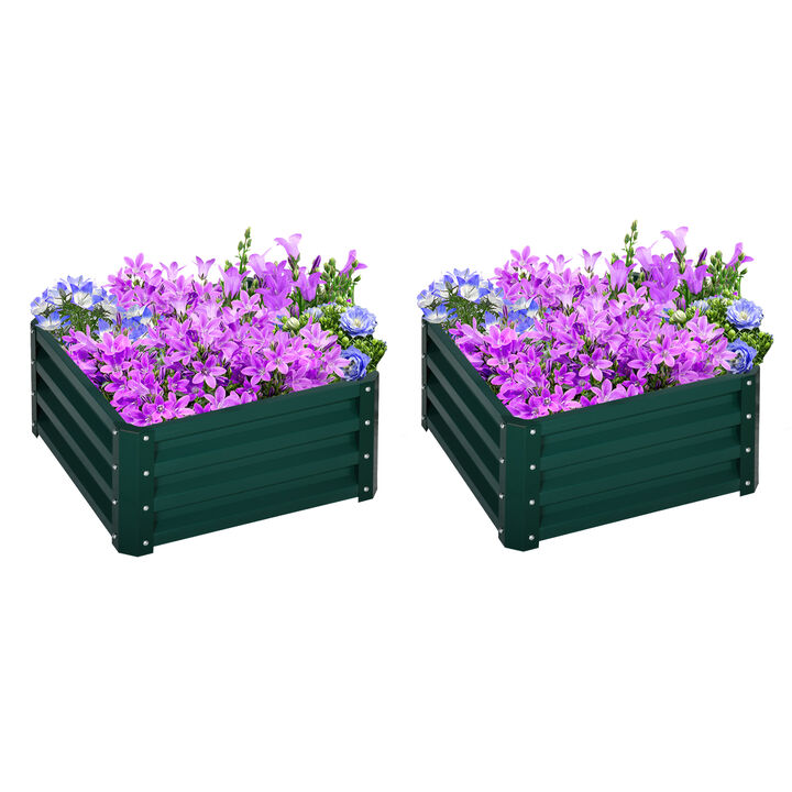Hivvago 2-Piece 2' x 2' Raised Garden Beds for Vegetables and Herbs