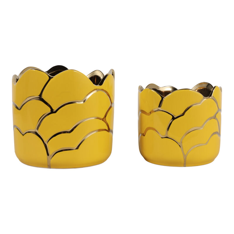 S/2 Clouds Planter Yellow/Gold image number 2