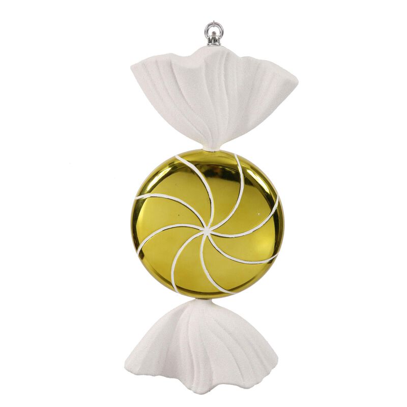 Vickerman 18.5" Lime-White Swirl Candy Christmas Ornament image number 0