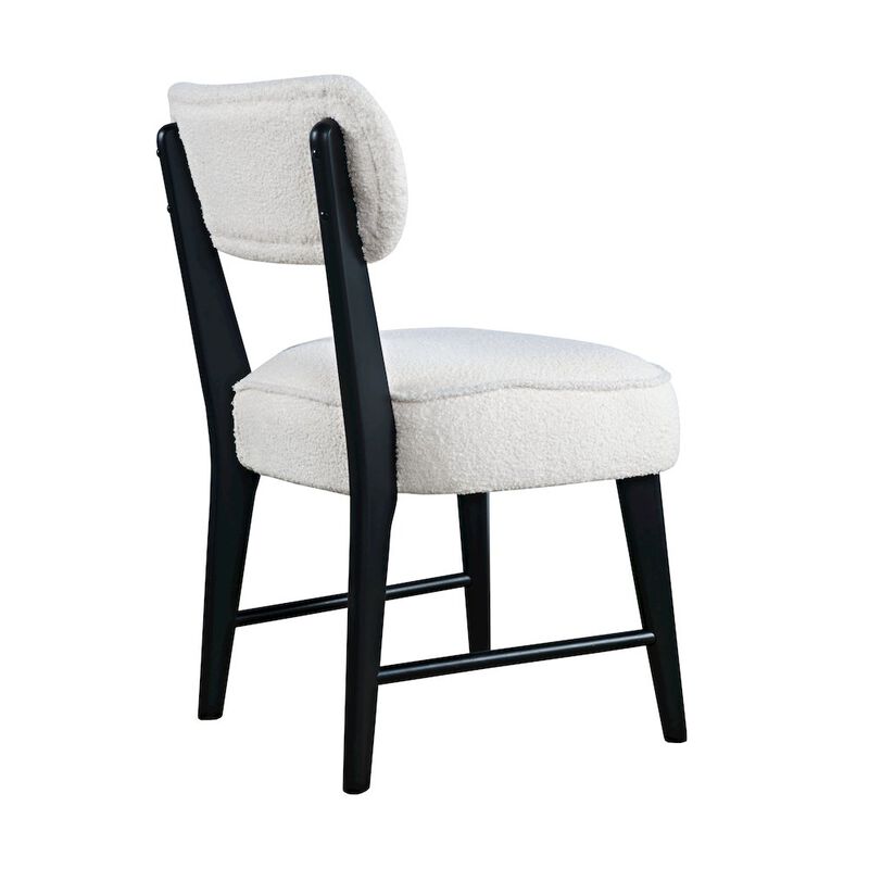 Jofran Wes Mid-Century Modern Boucle Upholstery Dining Chair (Set of 2)