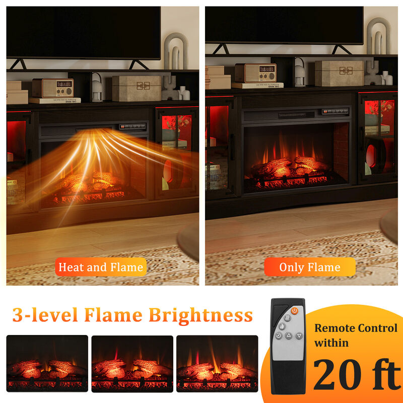 Electric Fireplace TV Stand with Remote Control and Thermostat for Living Room image number 7