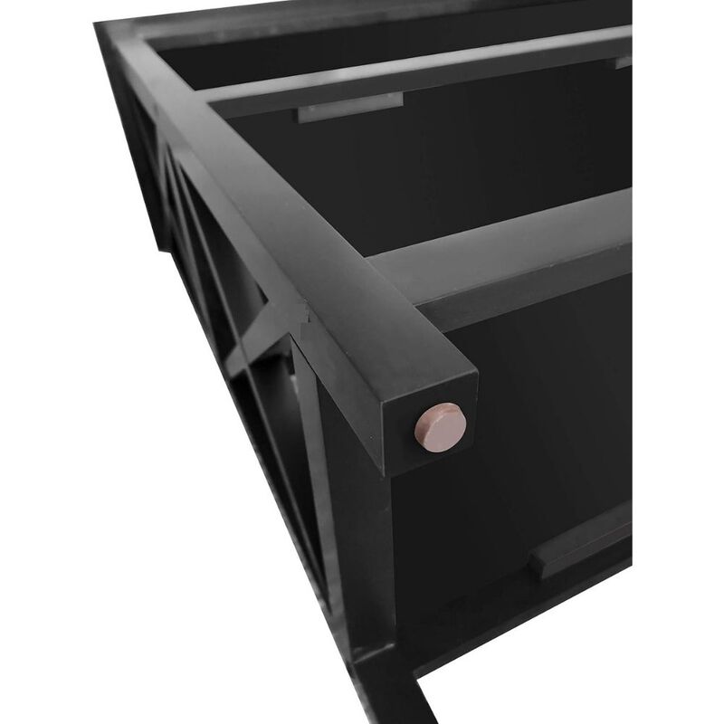 Kings Brand Furniture 3-Tier X-Design Console Entryway Sofa Table With Shelves, Black