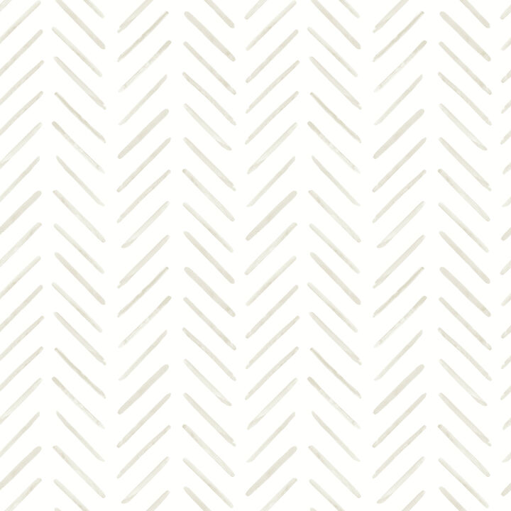 Painted Herringbone Off White Wallpaper (Set of 2)