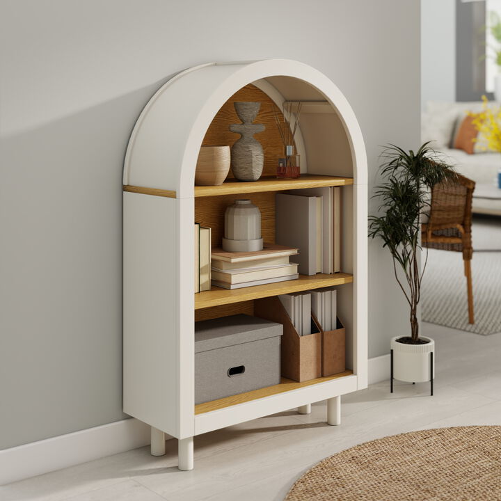 Lusog Arched Small Bookcase Storage Cabinet