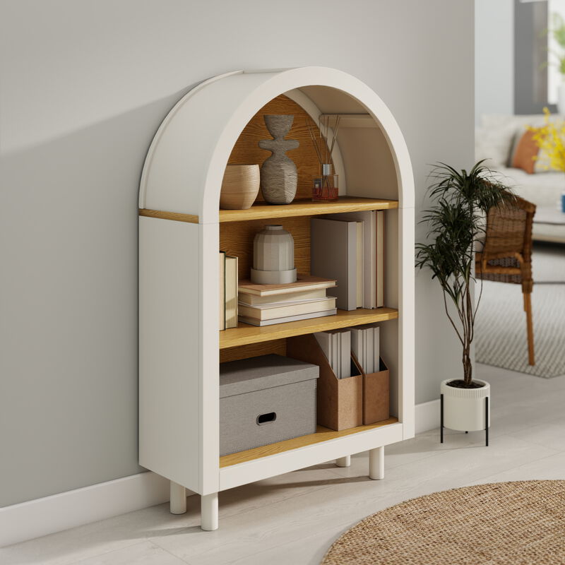 Lusog Arched Small Bookcase Storage Cabinet image number 1
