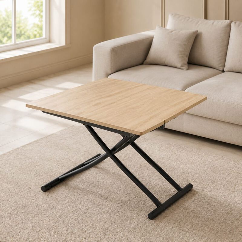 GOODSILO Multifunctional Adjustable Height Lifting Table Foldable Desktop for Home Office Dining Coffee Dressing Space Saving image number 2