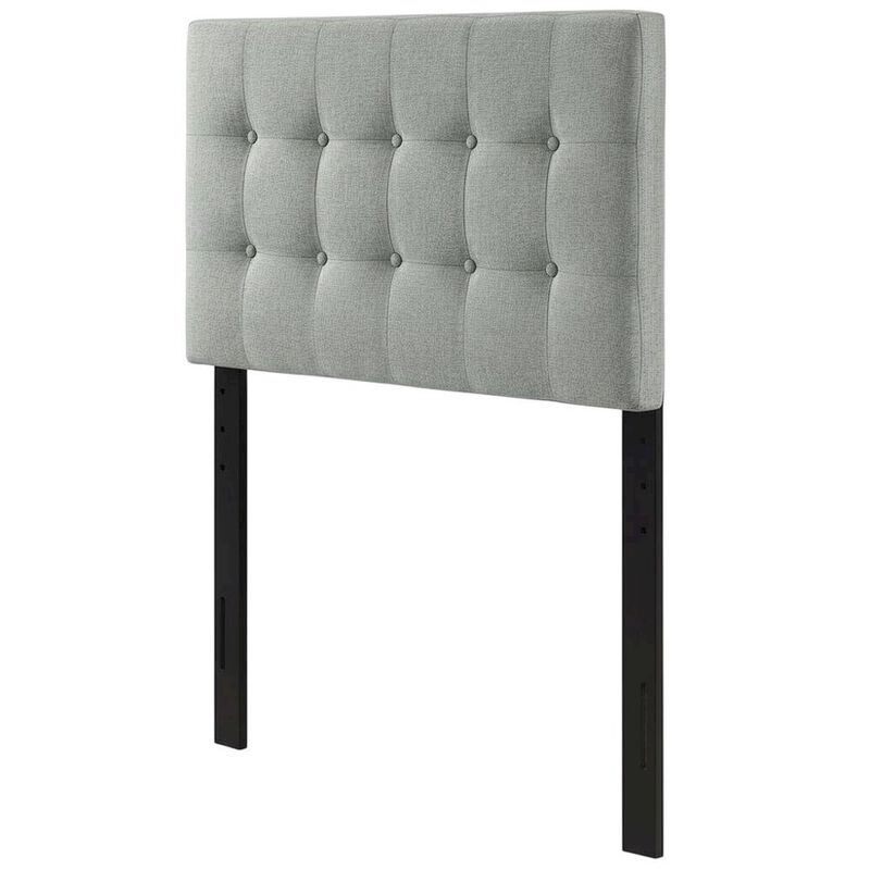Upholstered Fabric Twin Headboard in Neutral Tone with Padded Design image number 0
