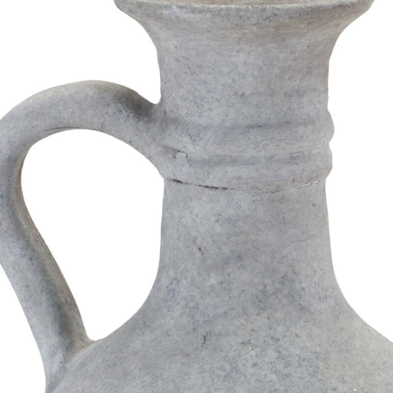 HomeRoots 9" Gray Resin Round Pitcher Vase image number 2