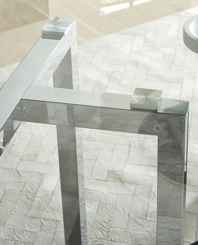 Amalfi 54 inch Round Glass Top Counter Table