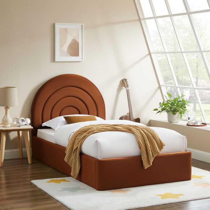 Solana Arched Performance Velvet Twin Platform Bed