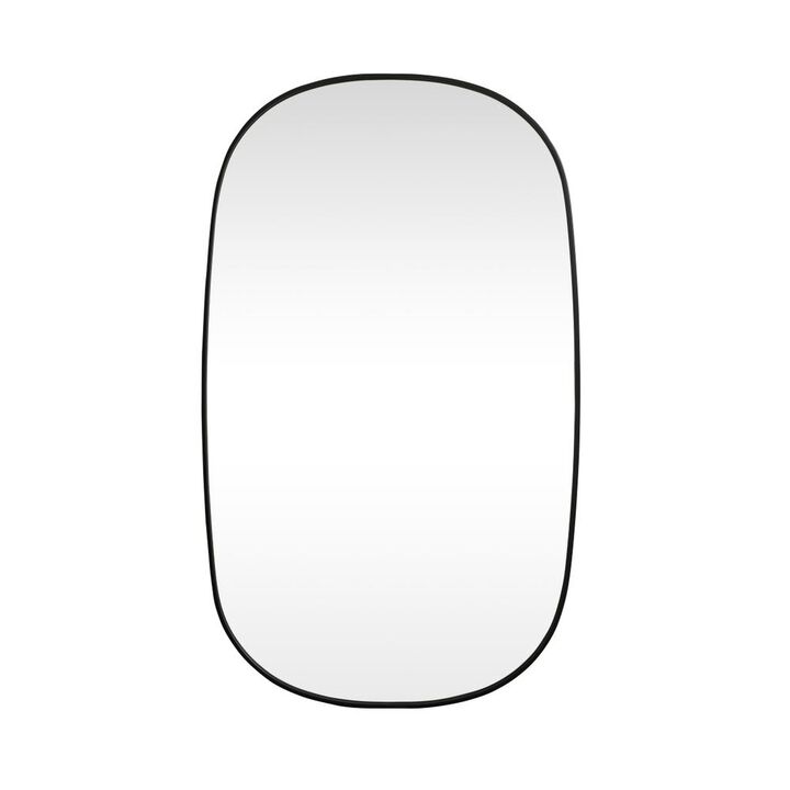 Elegant Decor Metal Frame Oval Mirror 36x60 Inch in Black