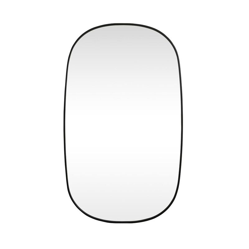 Elegant Decor Metal Frame Oval Mirror 36x60 Inch in Black