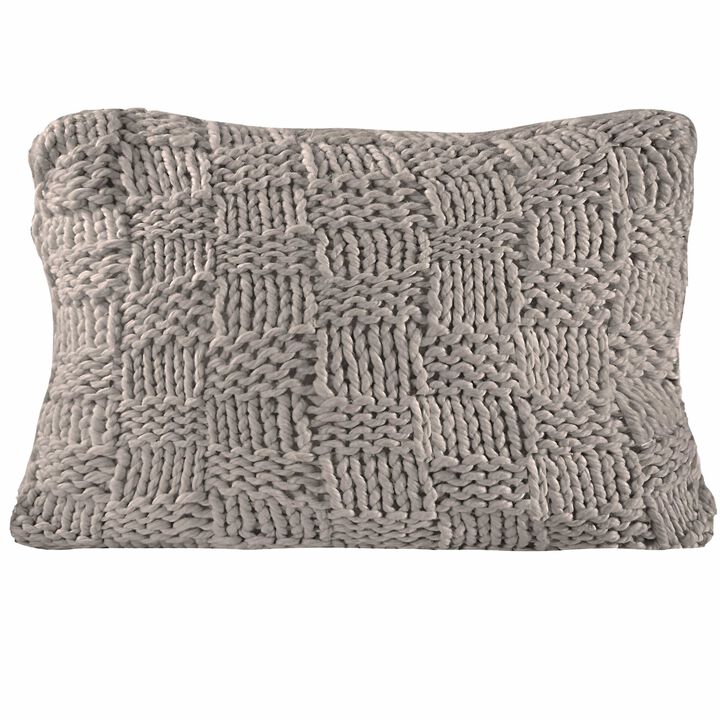 Chess Knit Taupe Dutch Euro Pillow