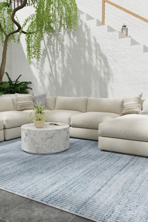 Limerick T8022 Blue/Gray 9' x 12' Rug by Thom Filicia
