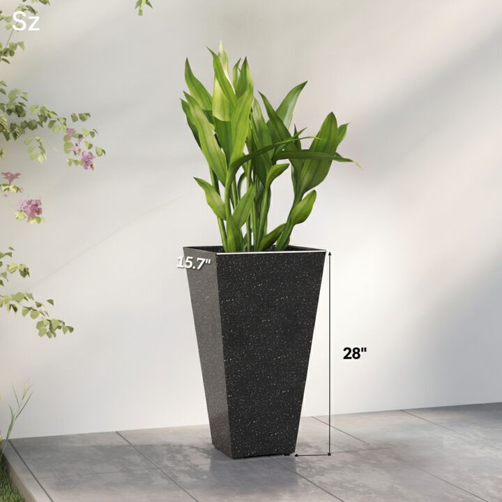 WOW PIONEER Set of Three Tall Flower Planter Pots for Indoor and Outdoor Use, Ideal for Large Plants and Small Trees with Drainage Hole