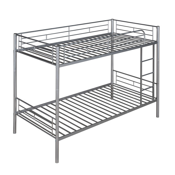 Whisen Twin Over Twin Metal Bunk Bed - White