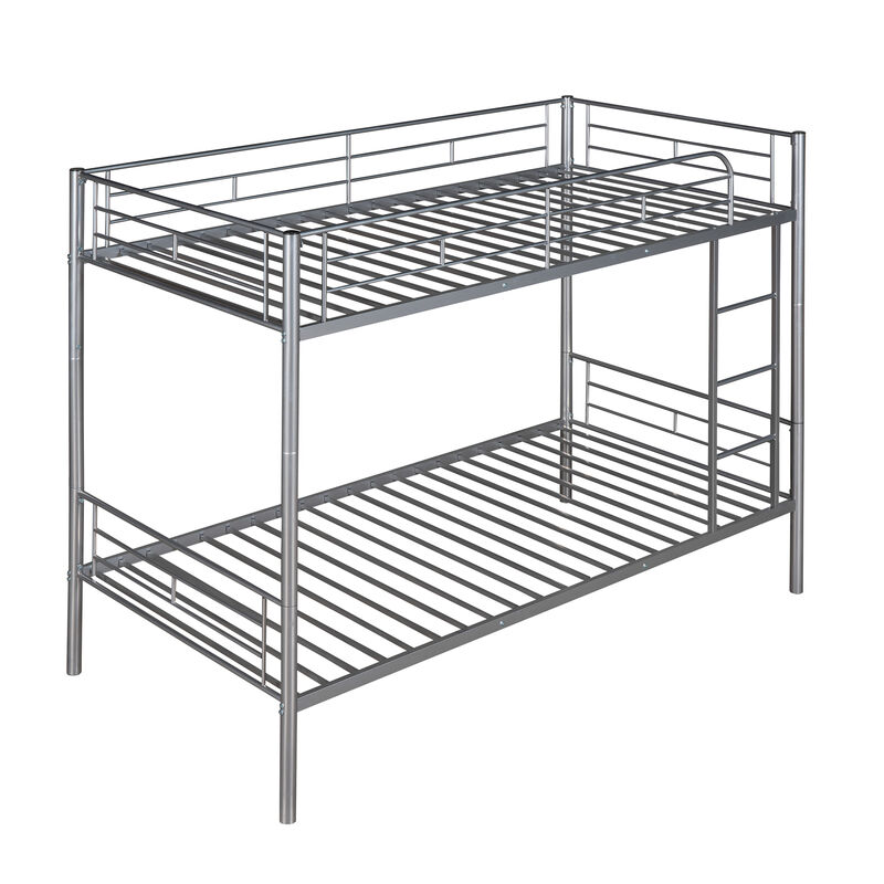 Whisen Twin Over Twin Metal Bunk Bed - White