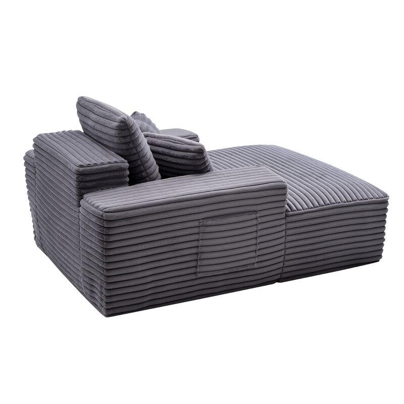 Boneless Chaise Lounge Chair, Oversized Upholstered Reading Sofa with Pillows image number 7