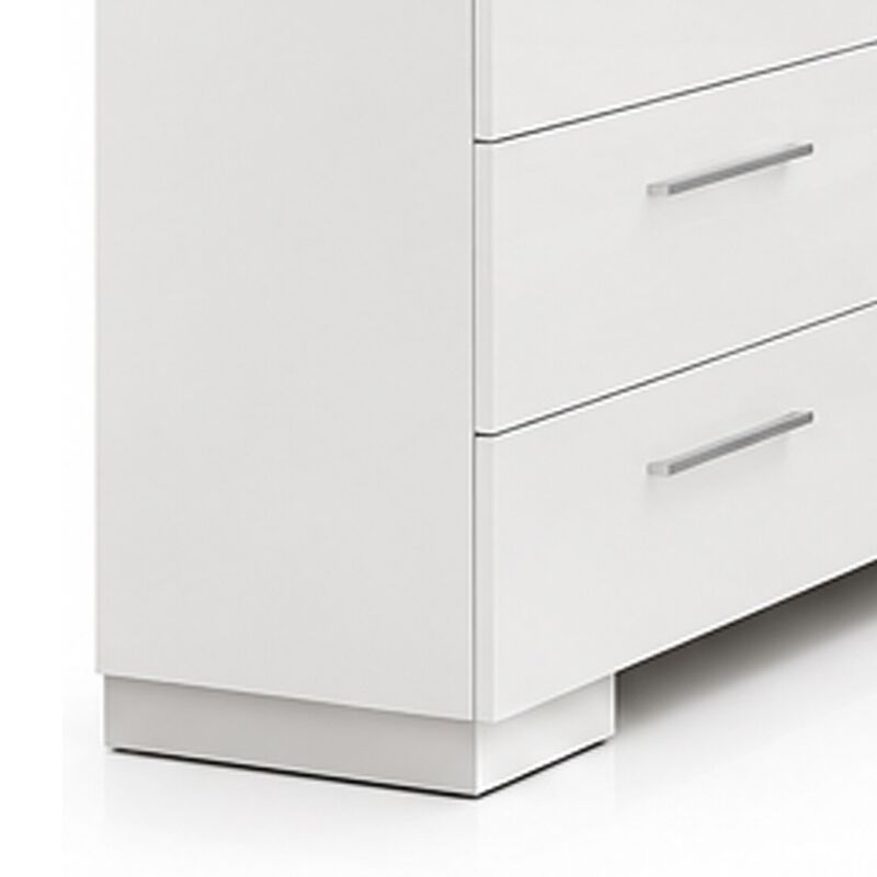 Estin 5pc Queen Bedroom Set, 2 Nightstands and Low Profile Bed, White image number 5