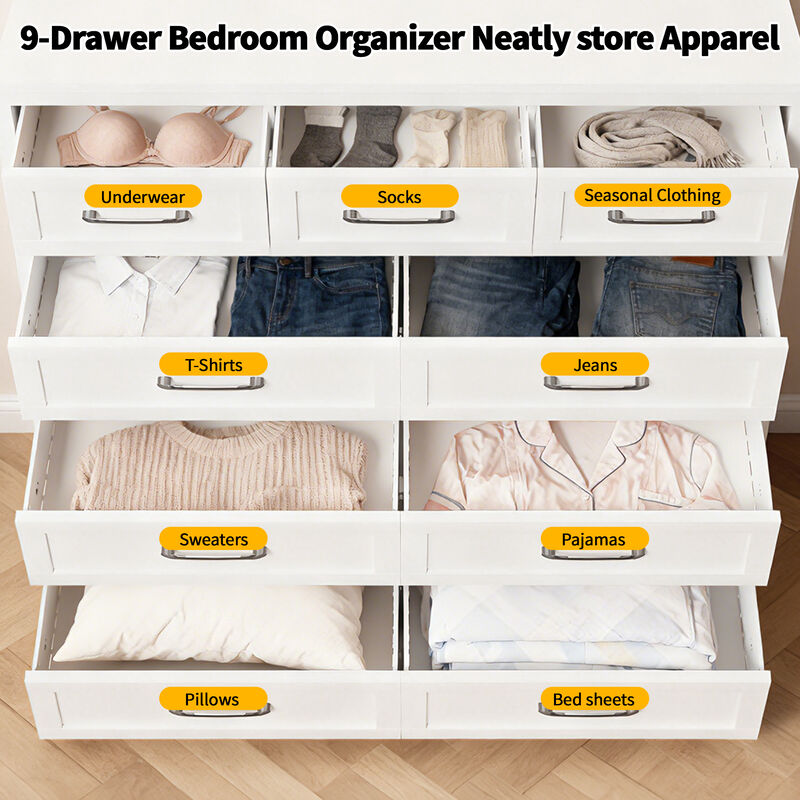 Kankes  9-Drawer Metal Dresser image number 4
