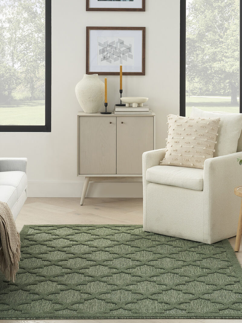 Easy Care NES01 Green 6' x 9' Rug