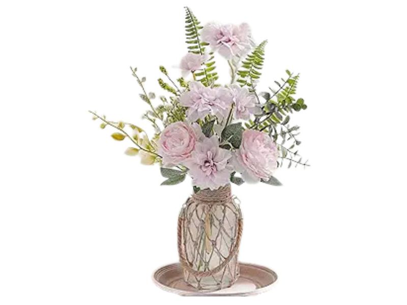 Pink Artificial Dahlia Flowers Vase Filler Light Arrangement image number 0
