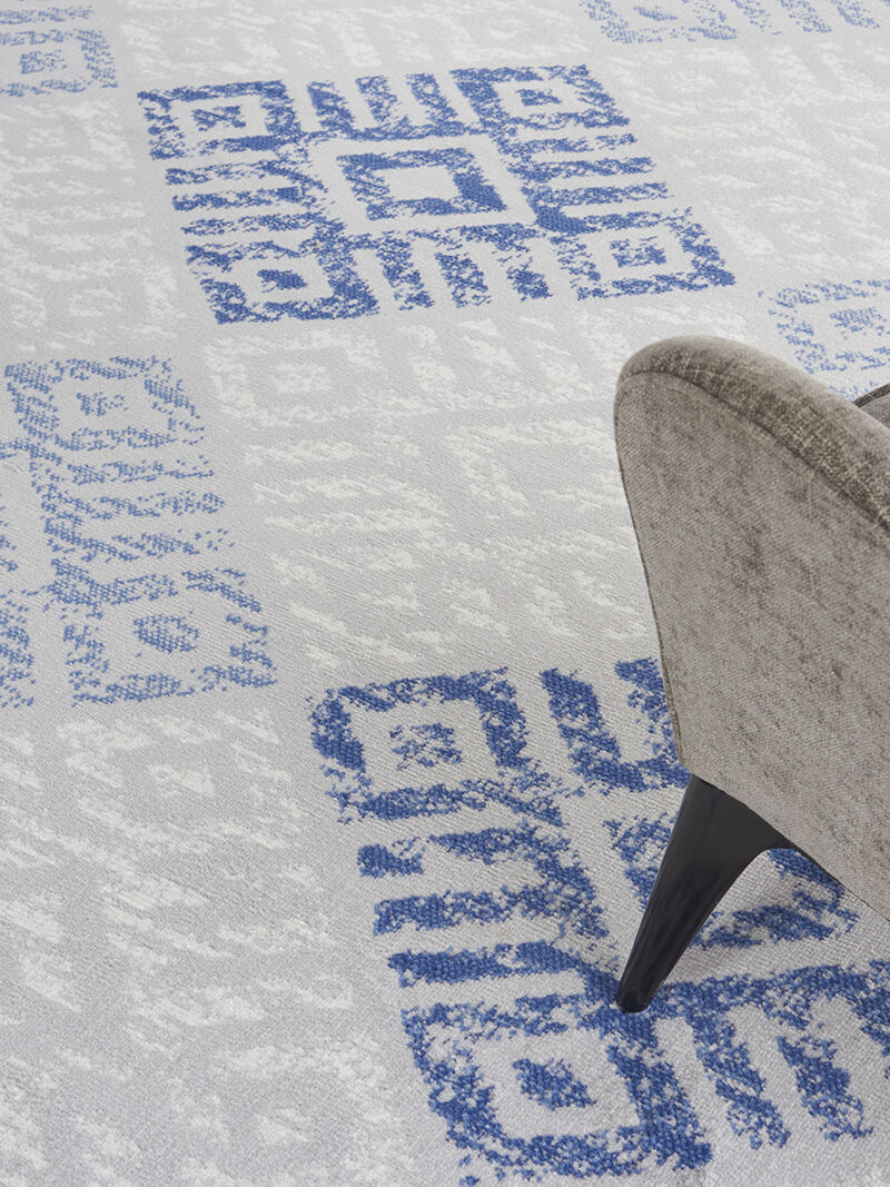 Whimsicle WHS18 Gray/Blue 8' x Round Rug image number 7