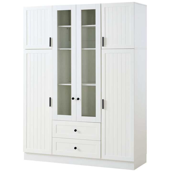 Merax Extra-Large Storage Cabinet with Vertical Dividers, Door Shelves, Adjustable Shelving System