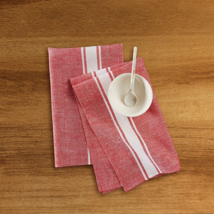 Linen Kitchen Towels - Country Stripe