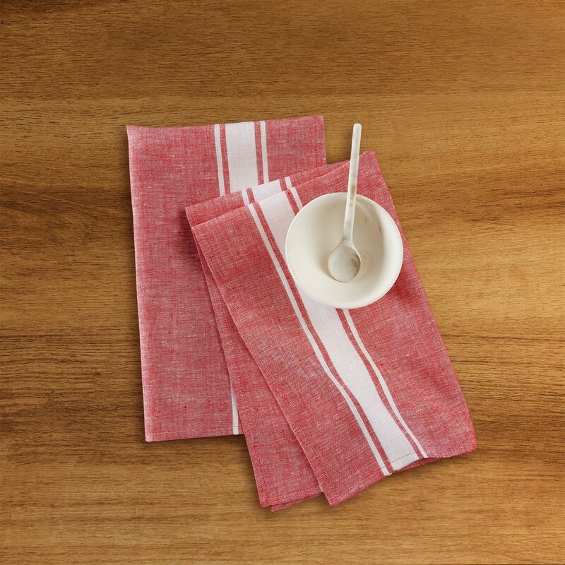 Linen Kitchen Towels - Country Stripe image number 1