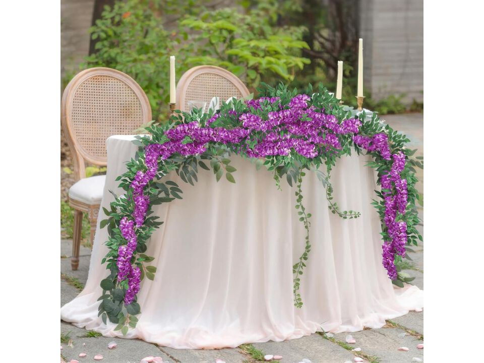 Artificial Hanging Wisteria Flowers Garden Porch Decor Vine