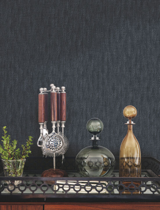 Bryson Navy Feathered Texture Wallpaper