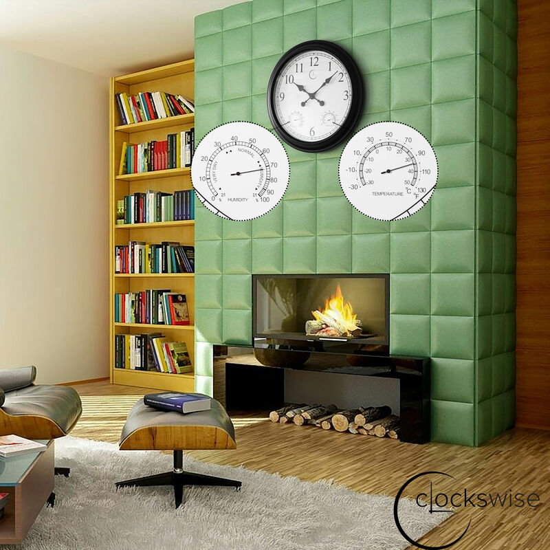 24" Outdoor Wall Clock Thermometer Combo