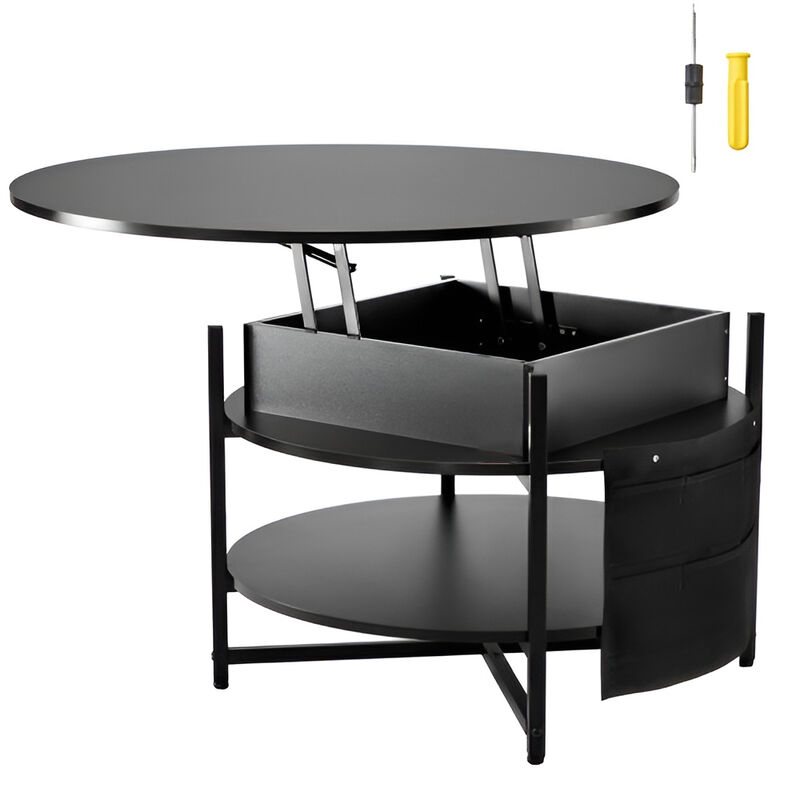 Coffee Table with Lift-Top, Storage Drawers and Open Shelf for Living Room