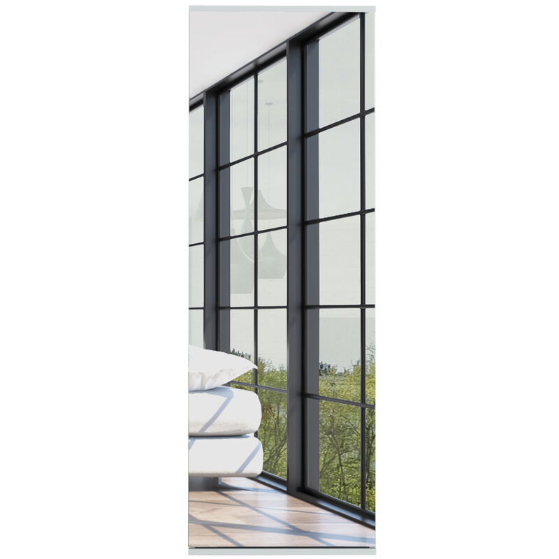 Leto Wall Mounted Shoe Rack With Mirror, Single Door, Capacity For Ten Shoes - White