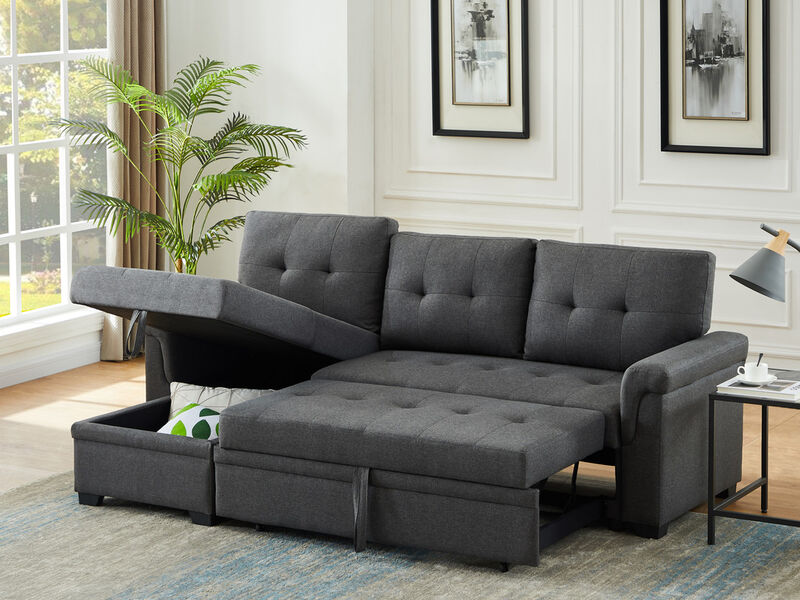 Streamdale Reversible Sleeper Sectional Sofa with Storage Chaise