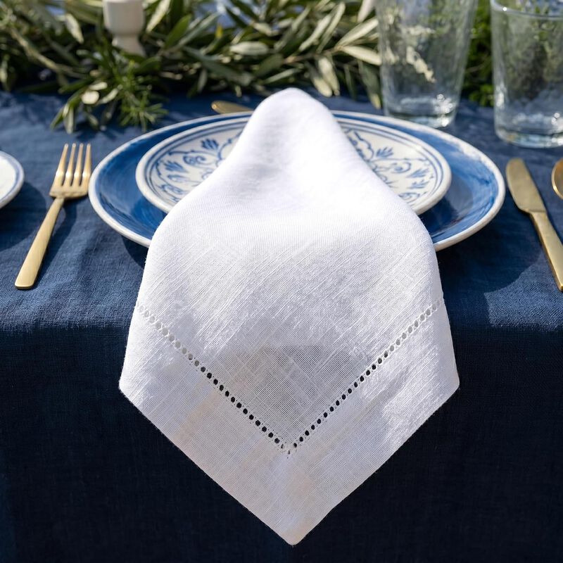 Birch Hemstitch Dinner Napkins Set of 4, 20x20 Inches image number 3