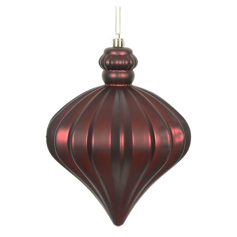 Vickerman 478639-6 Burgundy Matte Onion Drop Christmas Tree Ornament (4 pack) (N175865D) image number 0