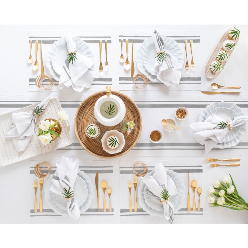 Linen Dinner Napkins - French Stripe