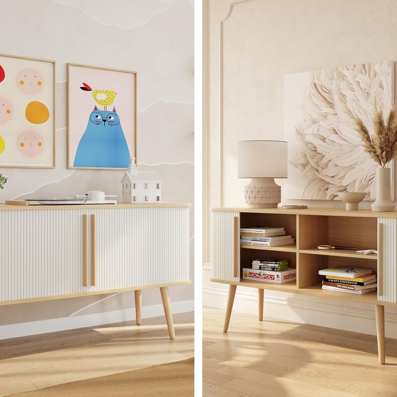 SLIDDO 53'' Sideboard with Doors and Shelves - Credenza.