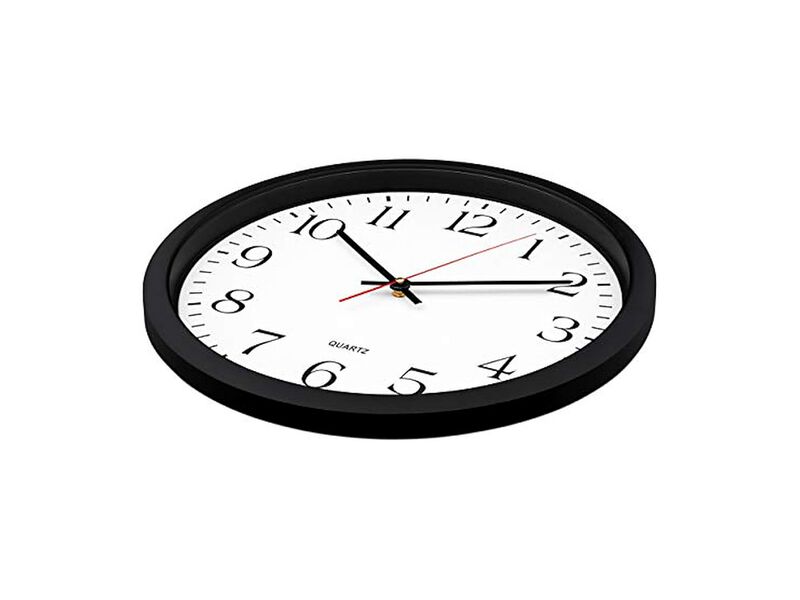 Black Business Wall Clock 16 Inch Silent Non Ticking Easy Read Battery Operated image number 2