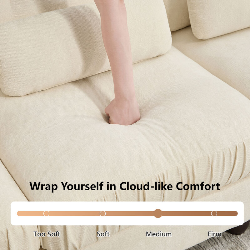 Juspep Mid Century Modern Chenille 3‑Seater Modular Sofa image number 6