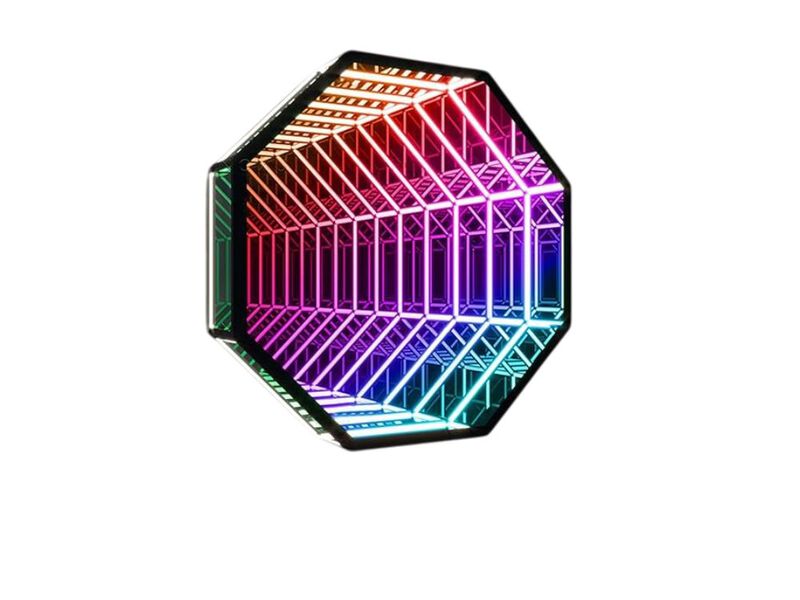 11.8" RGB LED Infinity Tunnel Mirror &ndash; Octagon Wall Light with App & Remote