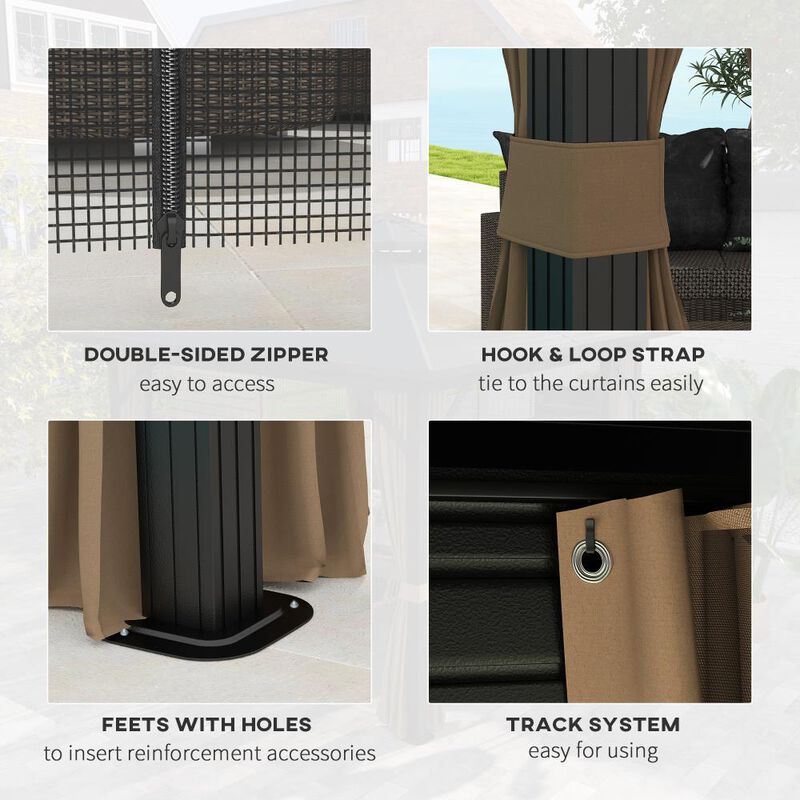 Hivvago Outdoor 10x10 Hardtop Gazebo with Curtains Included image number 5