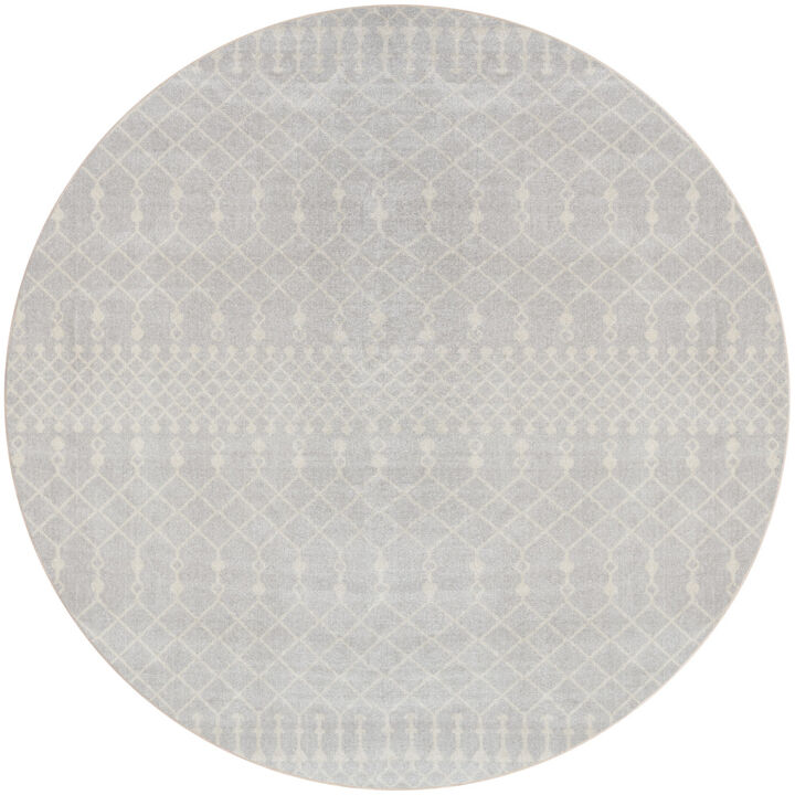 HomeRoots Geometric Power Loom Round Rug