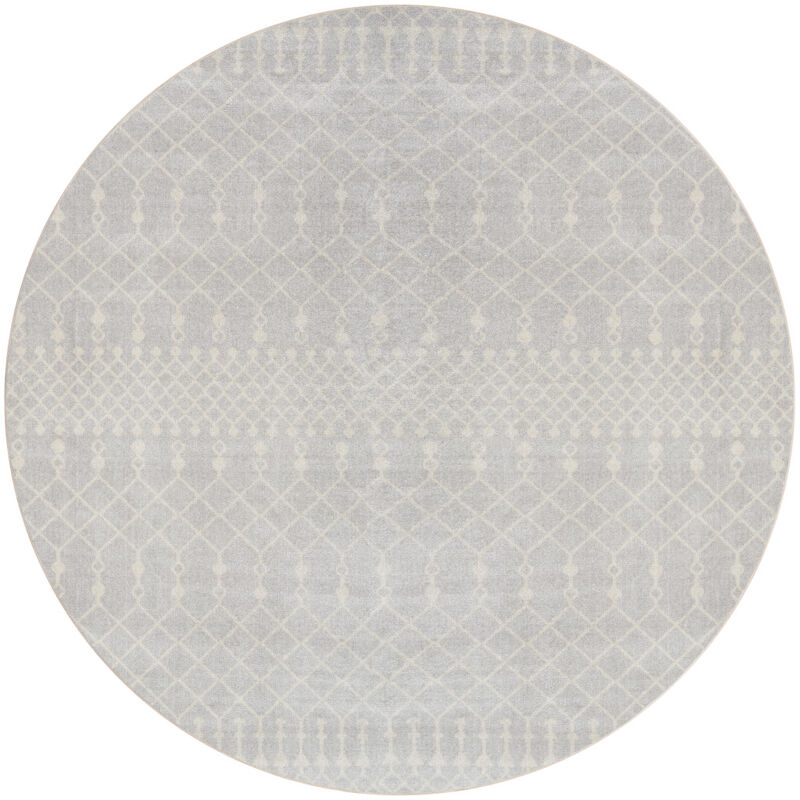 HomeRoots Geometric Power Loom Round Rug image number 0