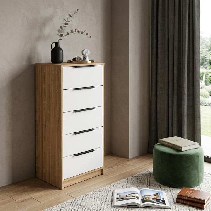 HomeRoots 18" Five Drawer Standard Chest