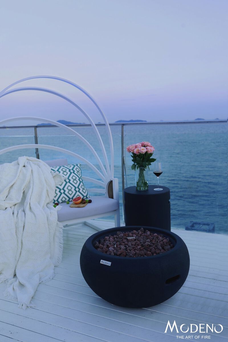 Modeno York Concrete Outdoor Patio Fire Pit Table image number 1