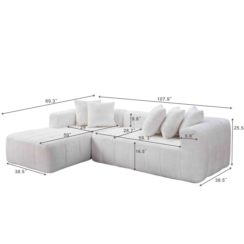 Splalf Modern Minimalist Upholstered Sectional Sofa image number 9